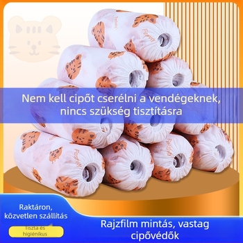 Egyszer használatos cipővédők, kartunnyomással, nem szőtt anyagból, megerősített, beltéri használatra, csúszásmentes, kopásálló gyermekeknek