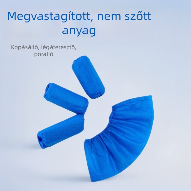 Eldobható cipővédő, nem szőtt anyagból, vastított kivitel, otthoni használatra, diákok és felnőttek számára, kopásálló, légáteresztő, porvédő.