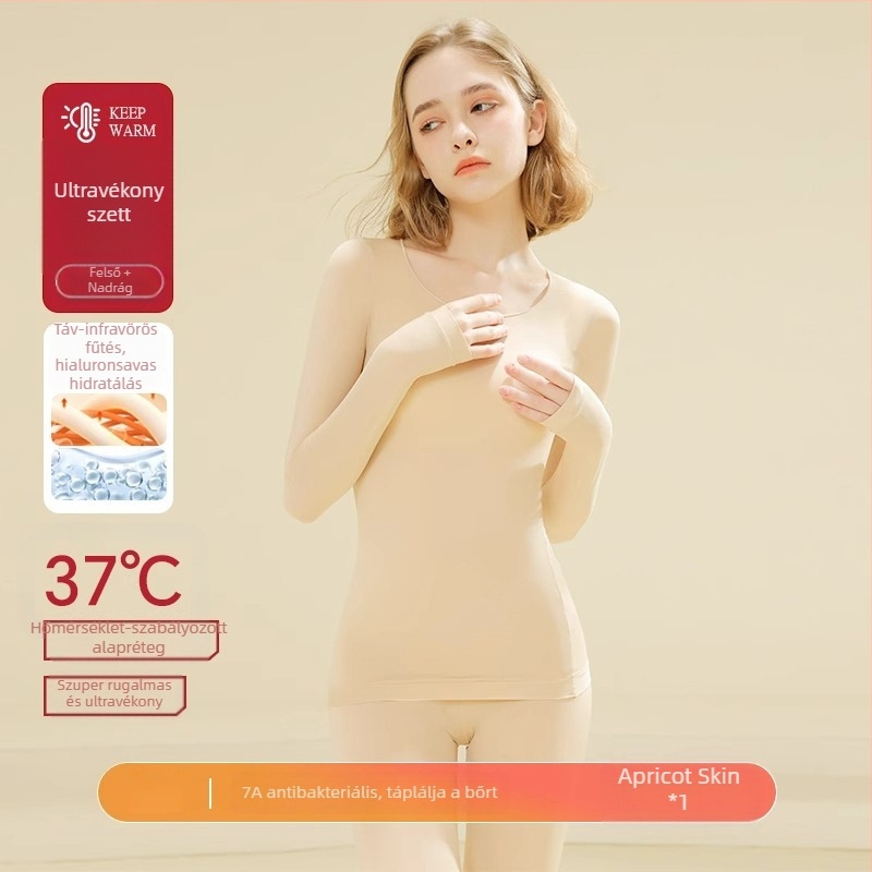Uniszex őszi-téli 37°C állandó hőmérsékletű termosz alsóruha készlet, ultra vékony alapréteg, bőrbarát anyag