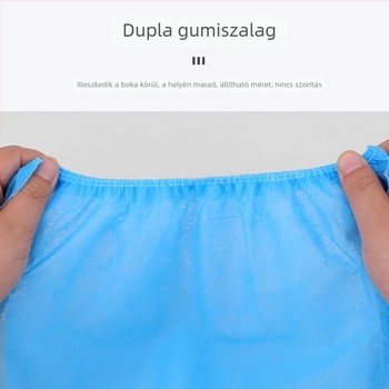 Egyszer használatos lábbelivédők háztartási használatra, vastagabb légáteresztő nemszőtt anyagból, kopásálló és csúszásmentes