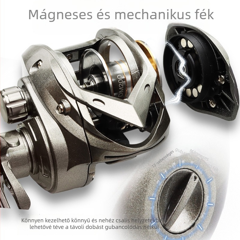 Általános mikro baitcasting orsó hosszú dobásokhoz, visszacsatolás elleni riasztással, fém orsó 7,2:1
