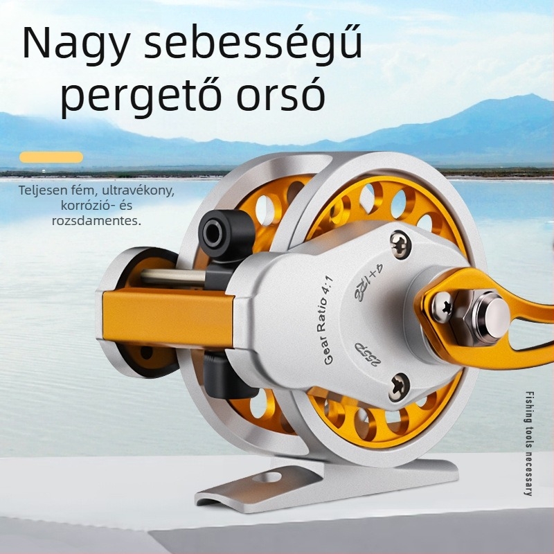 4.0x sebességű teljes fémből készült előfékes orsó vonalvezetővel, gyors partmenti és raftos horgászathoz
