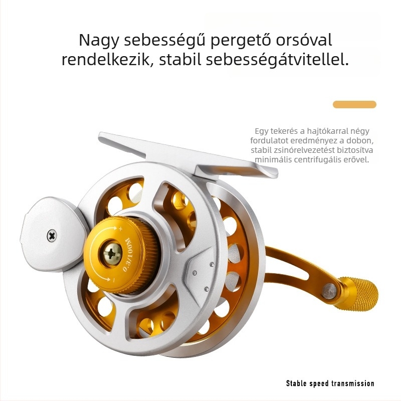 4.0x sebességű teljes fémből készült előfékes orsó vonalvezetővel, gyors partmenti és raftos horgászathoz