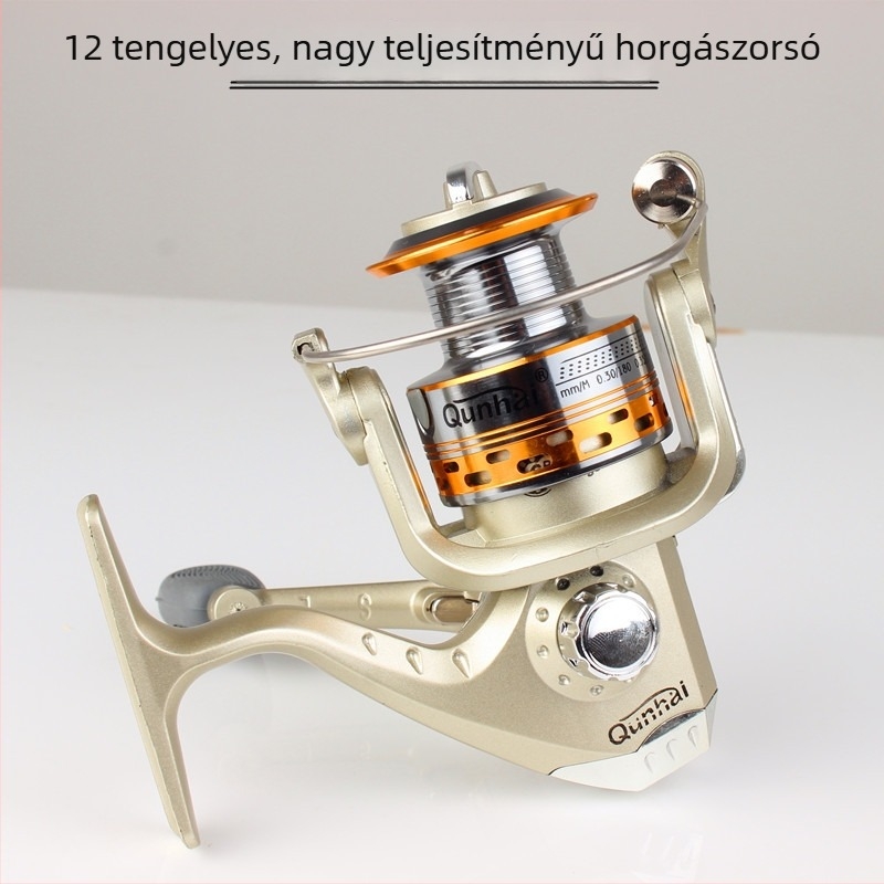 Spinning orsó horgászathoz, fémből készült testtel, könnycsepp alakú, zárt kialakítás