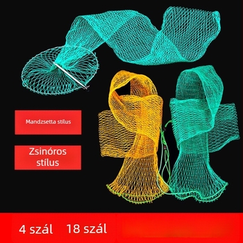 18-szálas sík aljú halvédő háló, széles, összecsukható