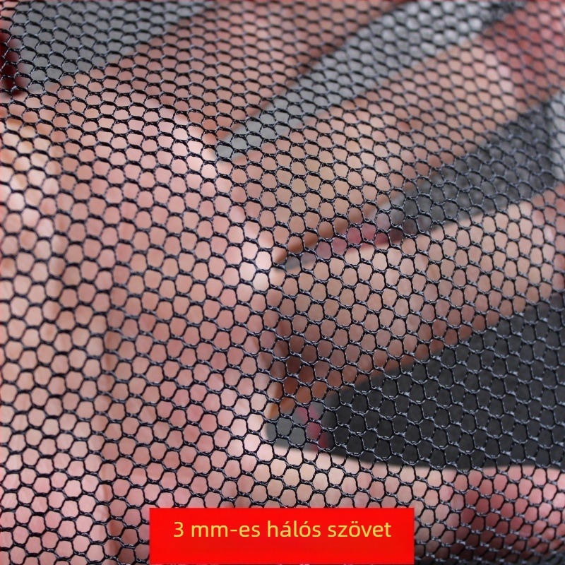 Összecsukható hálós halvédő patakhoz, fekete, mini, övvel – hordozható horgász kiegészítő