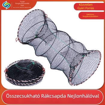 Összecsukható rákfogó ketrec, horgász ketrec hálóval, halháló, teknős ketrec és garnéla ketrec