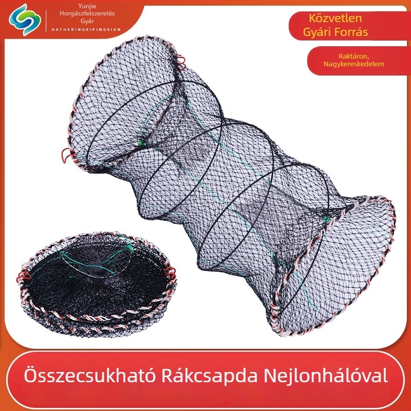 Összecsukható rákfogó ketrec, horgász ketrec hálóval, halháló, teknős ketrec és garnéla ketrec