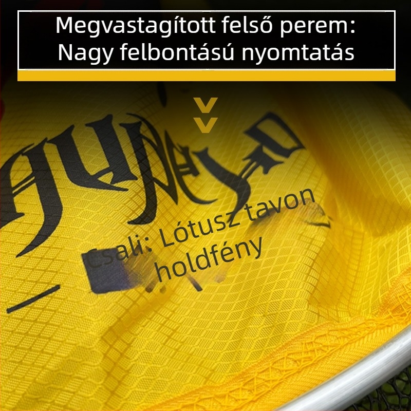 Horgászati védekező háló megerősített szélekkel, fekete hálózseb, gyorsan száradó háló