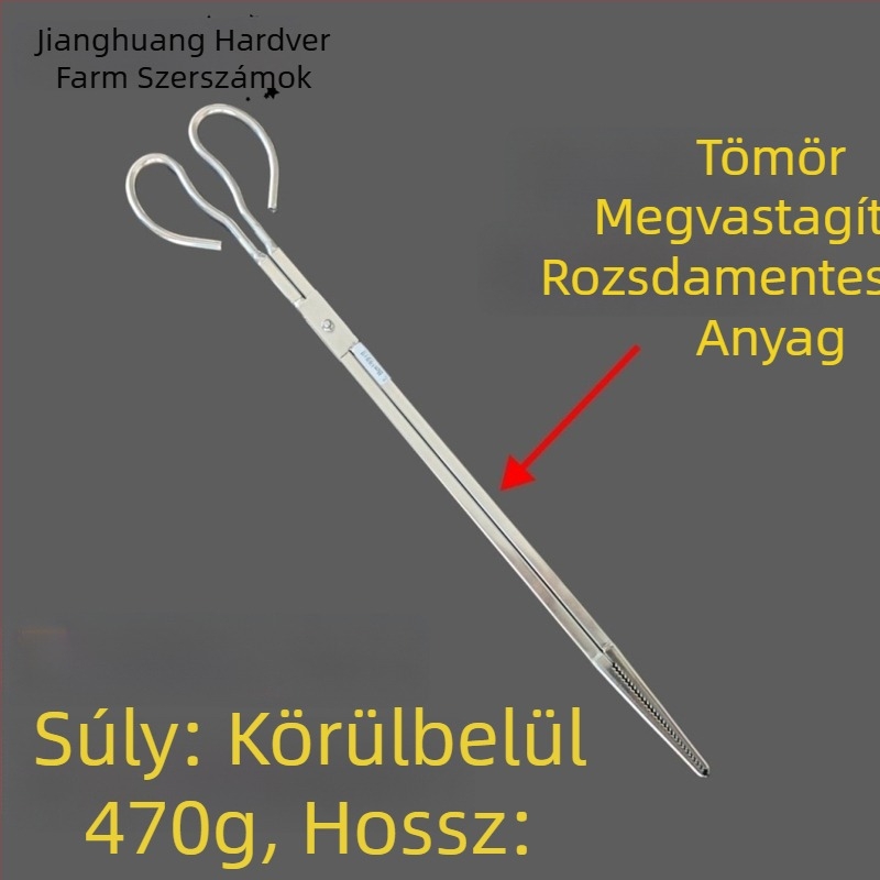 Rozsdamentes acél hosszú nyelű rák- és homárfogó csipesz, csúszásmentes markolattal