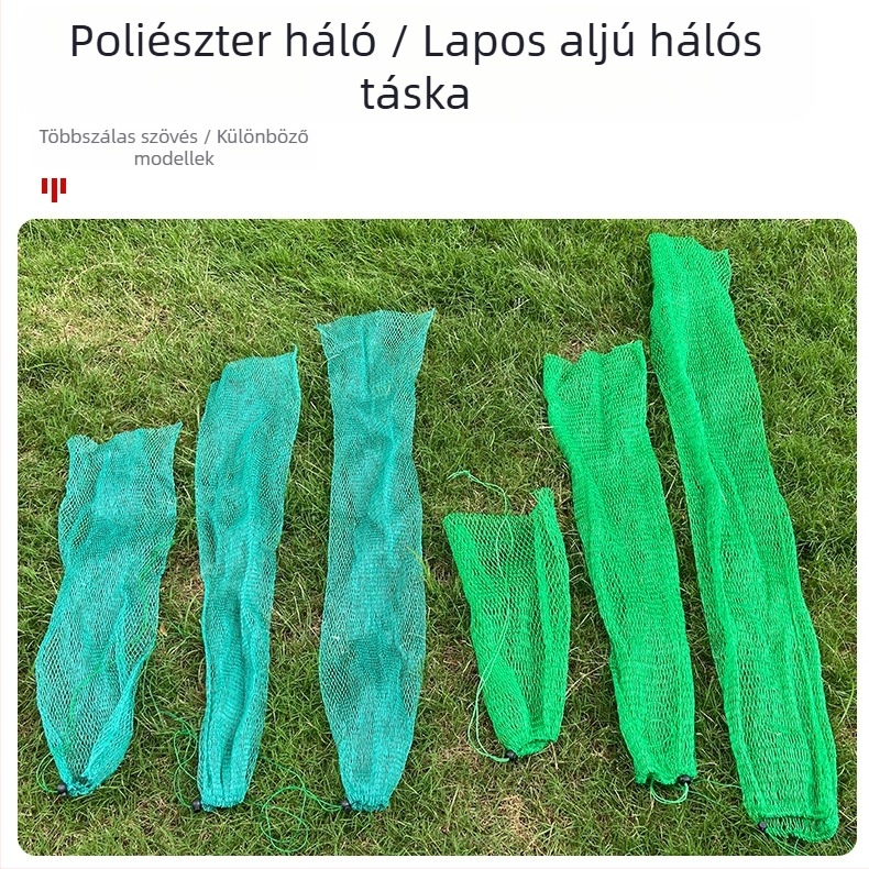 Zöld nejlonhálós horgász zseb apró szemekkel