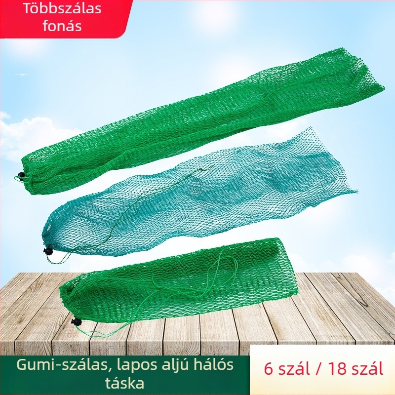 Zöld nejlonhálós horgász zseb apró szemekkel