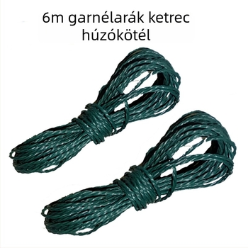 6,35 m húzózsinór garnéla kosárhoz, kézzel dobható hálózsinór, hálózsinór halászathoz, nejlon szál, gumírozott selyem szál, húzózsinór halászati eszközökhöz
