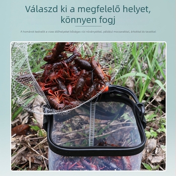 Összecsukható, háromrétegű fehér garnéla háló, használható rákokra és homárokra