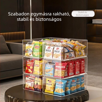 Átlátszó akril téglalap alakú asztali tárolóedény, rendező