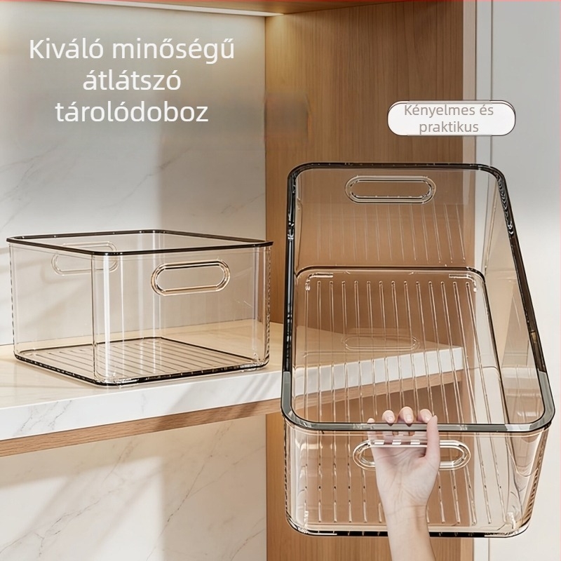 Átlátszó akril téglalap alakú asztali tárolóedény, rendező