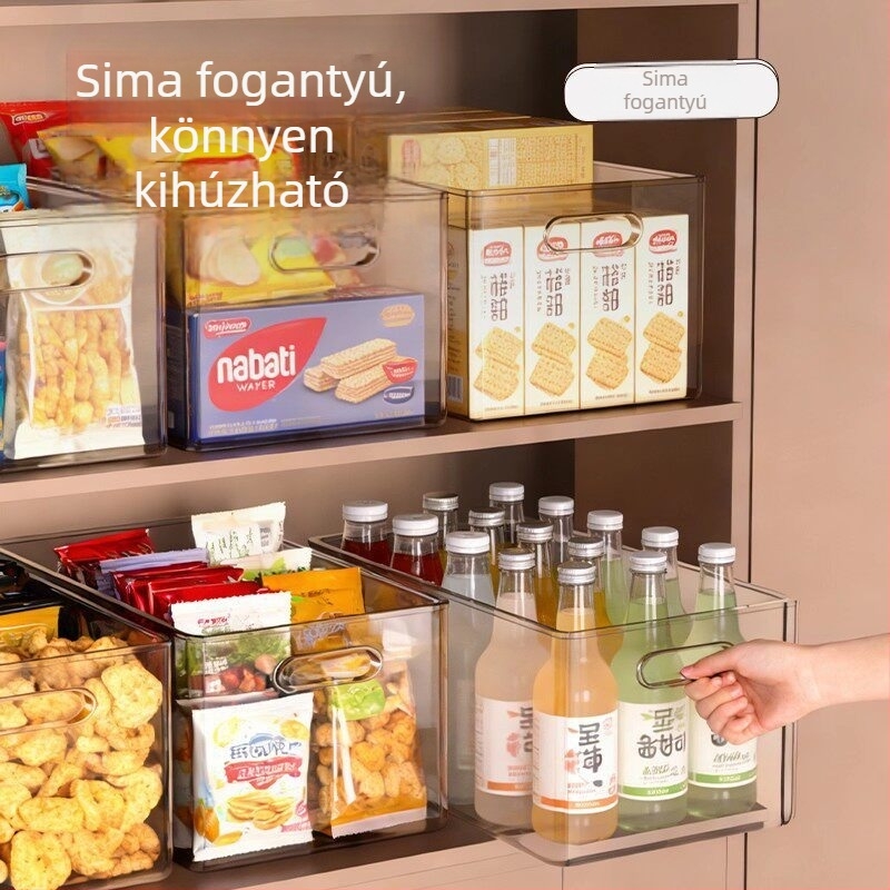 Átlátszó akril téglalap alakú asztali tárolóedény, rendező