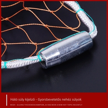 Nylon kézzel hajított halászháló alumínium koronggal és monofilamentum forgó elemmel
