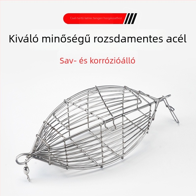 Garnéla ketrec olíva típusú, mélytengeri csalihálóval – fémből készült halászati etetőháló