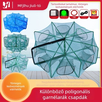 Négyzet alakú garnéla-ketrecek, homár hálók, megerősített összecsukható horgász-ketrecek
