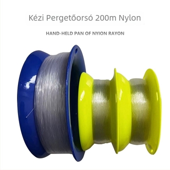 200 m nylon horgász damil - kézi orsó műanyag görgővel tengeri horgászathoz