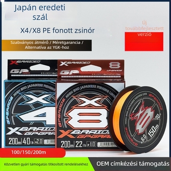 8-szálas PE damil, ultra-sima főzsinór tengeri horgászathoz