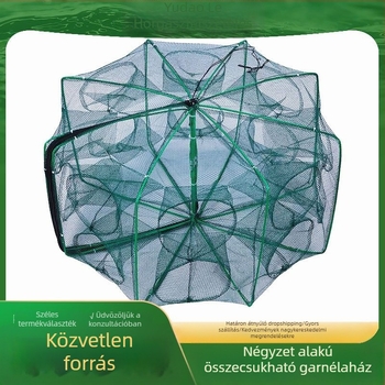 Összehajtható garnélakosár és horgászháló rákokra, angolnára és homárra