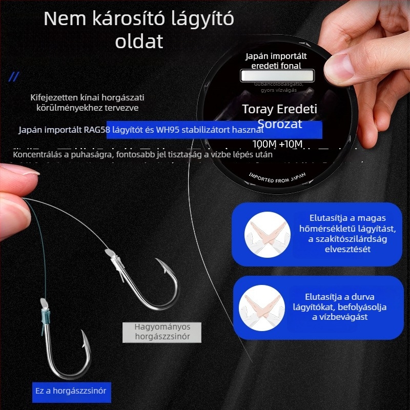 Toray nylon horgász zsinór — ultra puha, magas szakítószilárdság, fő zsinór és vezető zsinór, prémium