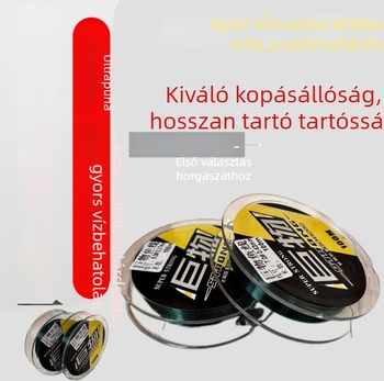 100 m nylon főzsinór, tartós és puha, magas szakítószilárdságú, vadvízi horgászathoz fekete tavaknál, cél: bighead carp, grass carp és black carp