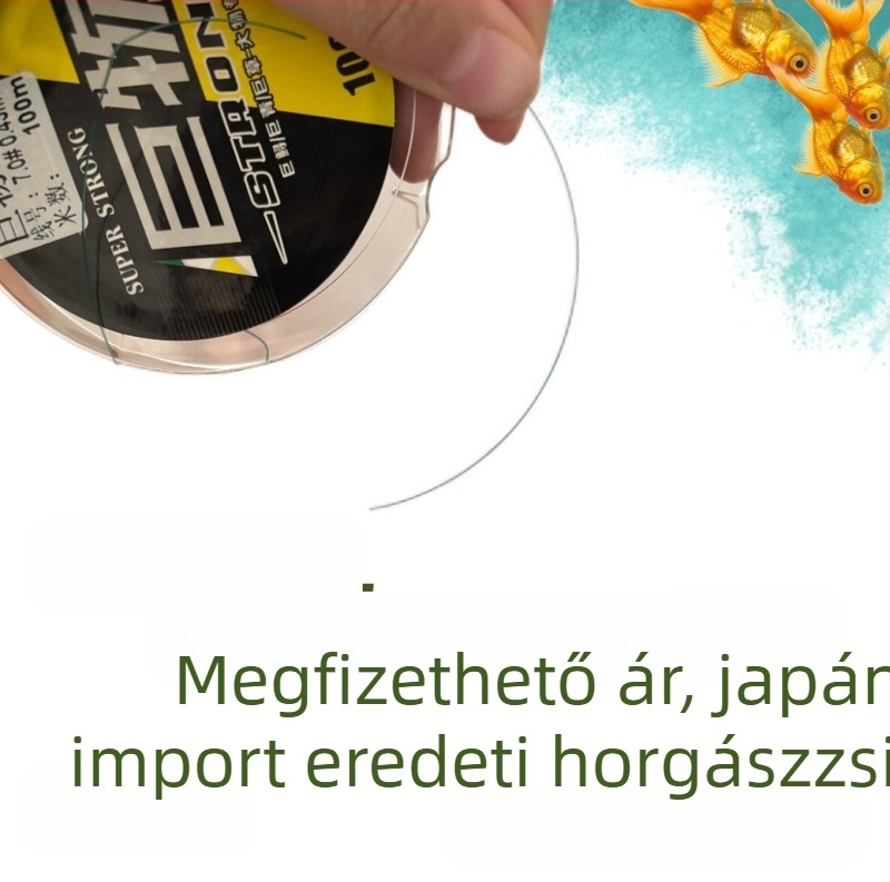 100 m nylon főzsinór, tartós és puha, magas szakítószilárdságú, vadvízi horgászathoz fekete tavaknál, cél: bighead carp, grass carp és black carp