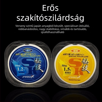 Secrets nejlon horgász damil, ultraerős, 50 m, dobozban 10 korong