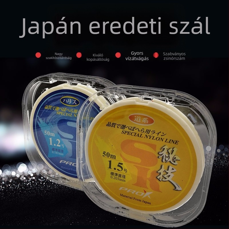 Secrets nejlon horgász damil, ultraerős, 50 m, dobozban 10 korong