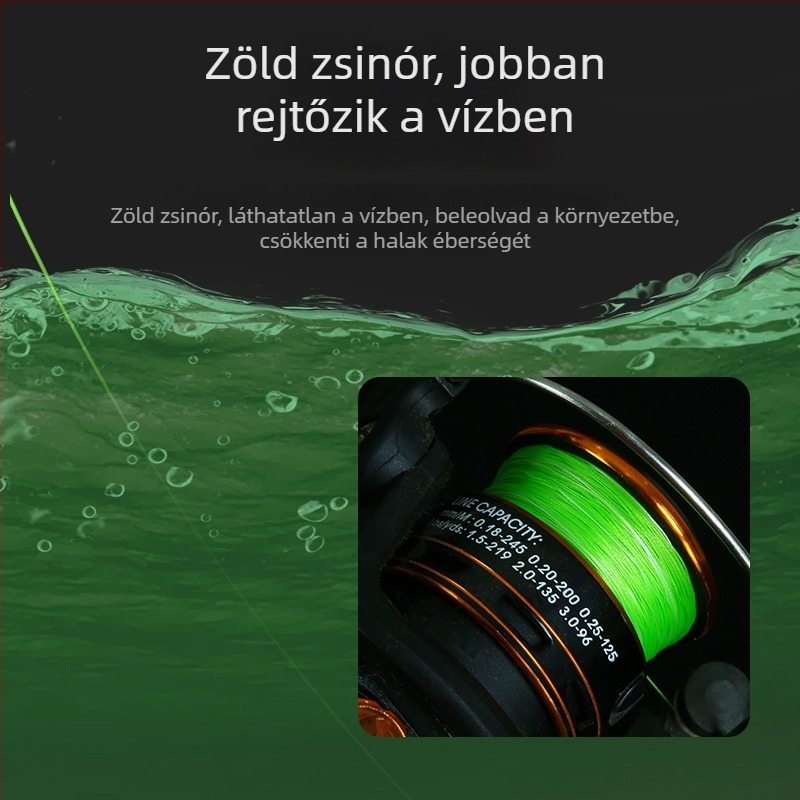 YGK8 PE fonott zsinór X8 – fő zsinór a csalihorgászathoz hosszú távú tengeri horgászatra, erős japán YGK eredeti rostból.
