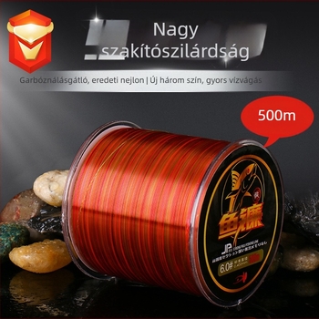 500 m nylon damil, puha és nagy szakítószilárdságú fő damil előkével és csavarodás elleni, kézi bottal történő horgászatra