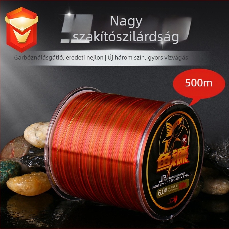 500 m nylon damil, puha és nagy szakítószilárdságú fő damil előkével és csavarodás elleni, kézi bottal történő horgászatra