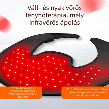 Töltővel működő hordozható infravörös fűtő sál nyakra és vállakra, otthoni fizioterápiához, pamut anyag