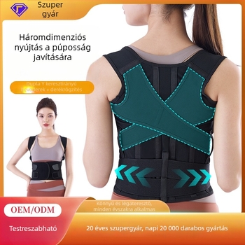 Uniszex felnőtt testtartás-korrektor, megerősített kivitel, váll-támogatás, nyak előre dőlése korrigálása, láthatatlan ruházat alatt, méretek M, L, XL