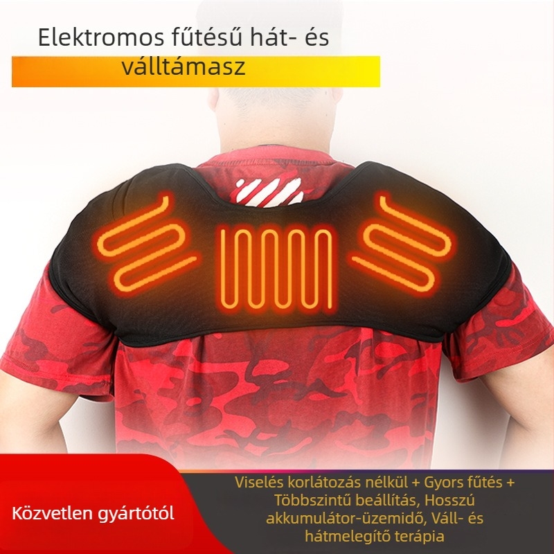 Melegített váll- és hátsó védő, újratölthető melegítő párna vállakhoz és háthoz, uniszex melegítő sál vállakhoz