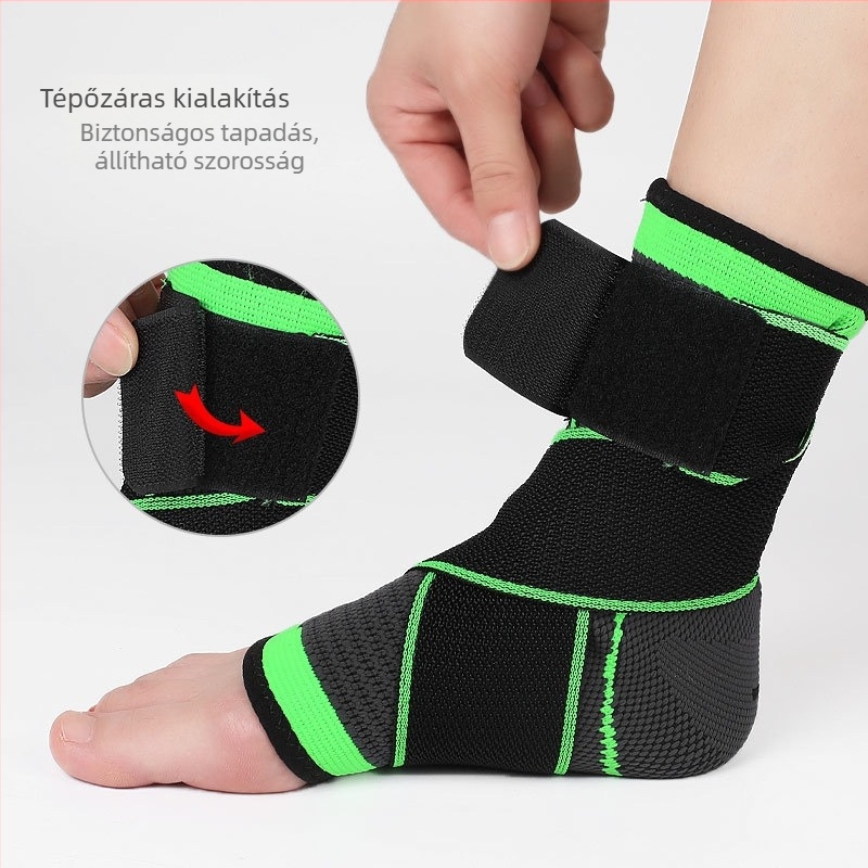 Kompresziós bokaortézis, légáteresztő nylon-pleteny anyaggal, állítható sportos boka-támasz