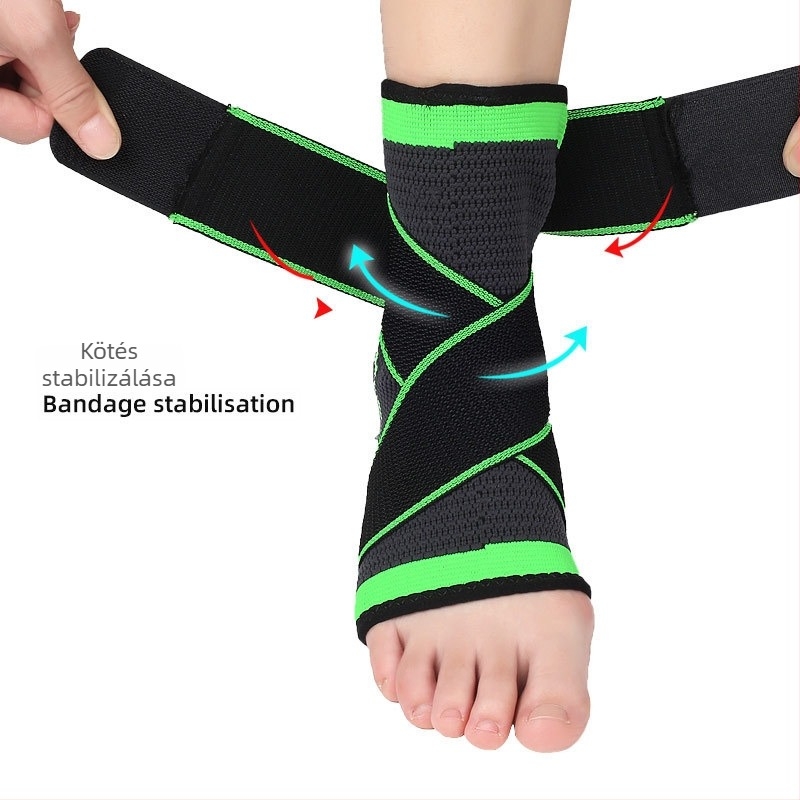 Kompresziós bokaortézis, légáteresztő nylon-pleteny anyaggal, állítható sportos boka-támasz