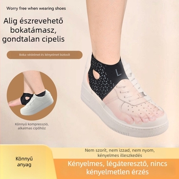 Vékony, lélegző bokaortézis kosárlabda, foci és futás számára; védi a bokaízületet nyomásos rögzítéssel, megelőzve a rándulást.
