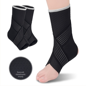 Nylon meghosszabbított kompressziós bokaortézis állítható rögzítőpánttal, uniszex, sport és fitnesz