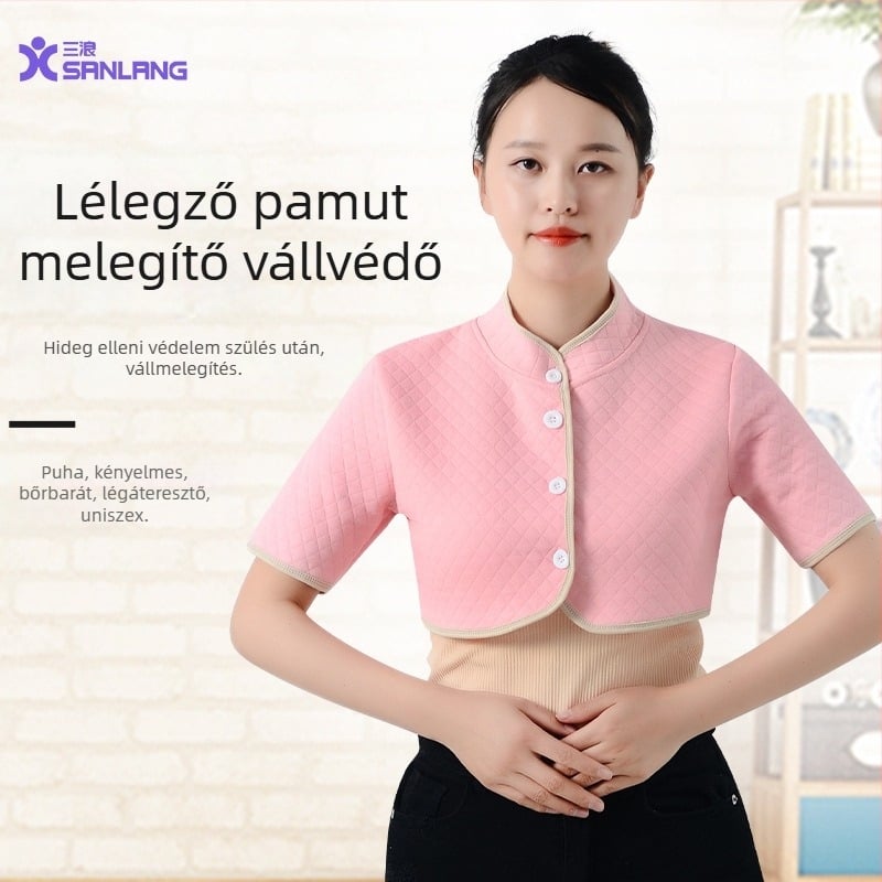 Pamut vállmelegítő sál nőknek, meleg védelmet nyújt a nyaknak és a vállaknak, méretek M/L/XL, szülés utáni időszakra