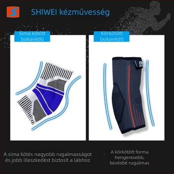 Szilikon bokavédő, csúszásmentes masszázs funkcióval, sík kötésű, lélegző anyagú, magas rugalmasságú sportvédő