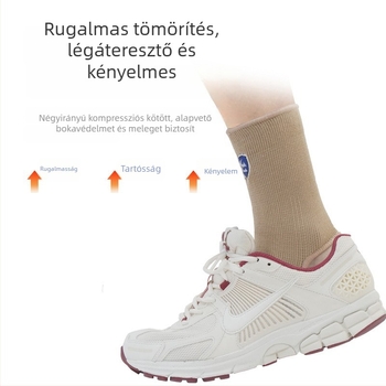 Sport bokaortézis elasztikus kompresszióval, stabilizálja a bokaízületet, megelőzi a ficamokat, melegen tart, könnyű túrázáshoz és kerékpározáshoz