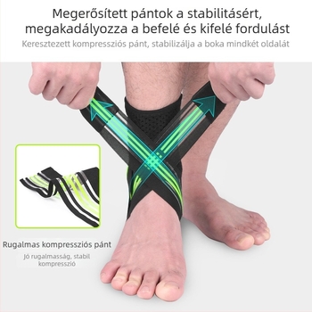 Green Rider bokaízületi rögzítő kompressziós kötés, védelem a rándulások ellen, felnőtteknek, kosárlabda, futball, hegymászás és kerékpározás