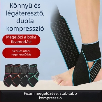 Sportos bokavédő, antisprain védelem, négy hullám szilikoncsíkokkal, csúszásmentes felület, kompressziós rögzítés, kosárlabda és futás