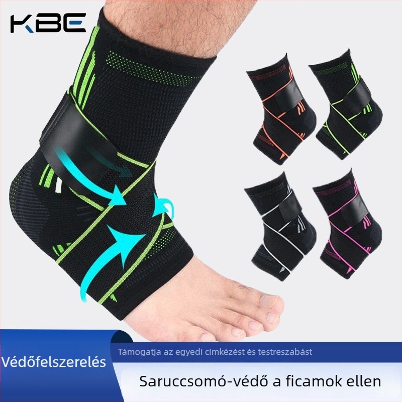 Csavarodás elleni boka rögzítő kompressziós bandázssal futáshoz, túrázáshoz és edzéshez