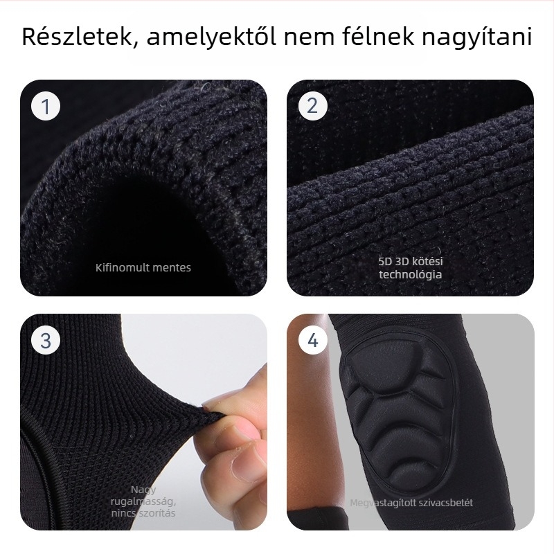 Röplabda könyökvédő, vastagított védőpárna, ütéscsillapító, alkalmas kapusnak, edzésre, táncra és síelésre