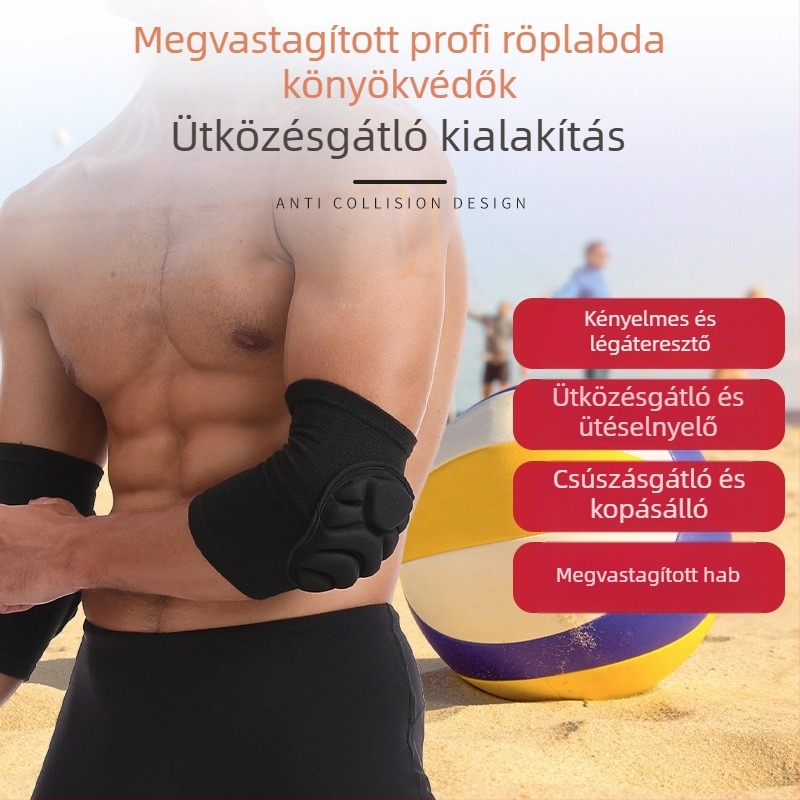 Röplabda könyökvédő, vastagított védőpárna, ütéscsillapító, alkalmas kapusnak, edzésre, táncra és síelésre